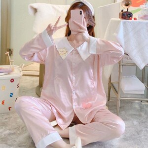 冰丝月子服哺乳期坐月子孕妇可调节春秋套装大肚子睡衣女夏