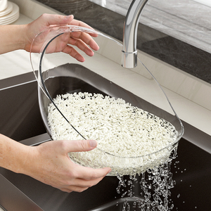 淘米篮家用洗菜洗米筛沥水淘米盆漏勺食品级厨房用品小孔淘米神器