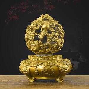 纯铜时来运转摆件扭转乾坤九转乾坤鼎九龙戏珠招财转运工艺品摆件