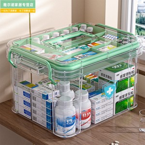 家用医药箱多层大容量便携应急常备小药盒家庭装药品收纳盒