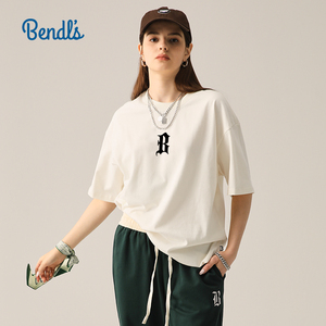 BENDL'S官方短袖T恤哥特式字母印花简约宽松学院纯棉衣服男女同款