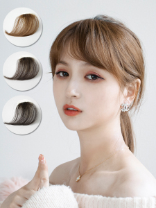 空气斜刘海假发片偏分自然真发假发女前额发际线假发贴片无痕隐形