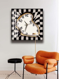 北欧达利融化扭曲的时钟轻奢挂钟客厅电表箱挂钟表方形时尚创意