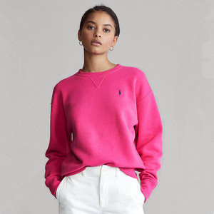 美式保罗长袖polo卫衣女装秋冬新款纯色运动外穿圆领抓绒帽衫外套