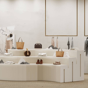 十八纸展示台高低展台多层异形展架产品首饰手办直播摆台陈列架