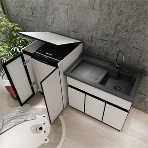 00曼达尔卫浴淘宝波轮洗衣机柜上翻盖洗衣伴侣阳台洗手盆一体柜组合