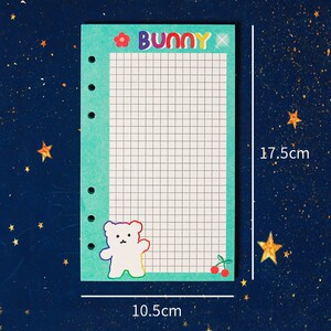 简约6孔活页纸可爱卡通学生记事本子方格内页手账本少女心笔记本