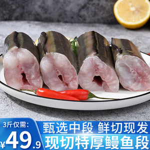 新鲜鳗鱼切断鲜活鳗鱼片冷冻海鱼新鲜大海鳗鱼鳗鱼曼鱼片