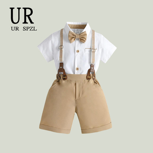 【官方正品】UR SPZL男童夏季背带裤两件套夏装宝宝英伦绅士套装