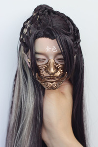 楼五十城 bjd娃用面具半脸鬼面-陆离 古风面具二团  现货