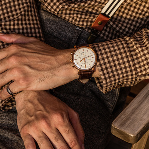 bjorn hendal瓦伯格计时系列石英手表男优雅商务白盘瑞典品牌腕表