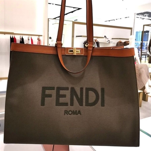 正品fendi帆布托特包时尚手提包购物袋大号单肩包休闲包芬迪女包