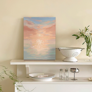 北欧ins治愈海景日出diy数字油画填色手绘丙烯装饰画客厅卧室填充