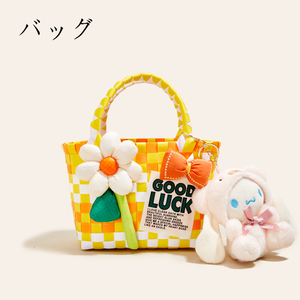 日本バッグ手工编织包包2024新款百搭时尚可爱菜篮子包手提水桶包