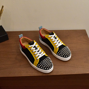 卖姑凉的鞋子淘宝2021欧洲站Аcl男鞋涂鸦亮片印花款红底铆钉高帮网