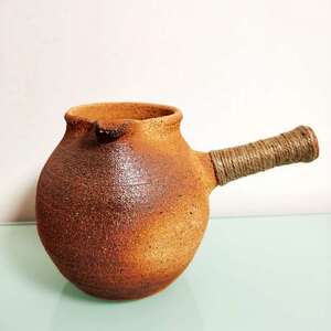 云南粗陶烤茶罐无釉土陶全手工侧把公道杯复古柴烧煮茶器罐罐煮茶