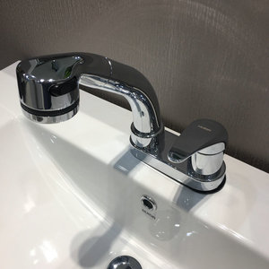 惠达hda1039m抽拉双孔洗面盆龙头浴室柜升降旋转冷热水龙头