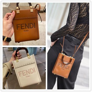 视频代购fendi芬迪女包mini tote阳光迷你琴谱包手提斜跨包托特包