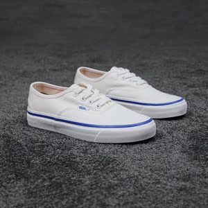 官网万斯安纳海姆蓝底小白鞋蓝围条低帮休闲帆布鞋男女运动滑板鞋