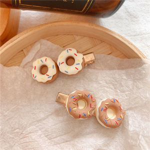 甜甜圈吃货发夹可爱甜美日韩学生趣味夹子侧边刘海夹森系少女发卡