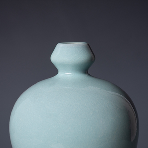 弘宝汝窑范随州汝瓷传承人手作大4号梅瓶汝窑花瓶摆件陶瓷工艺品