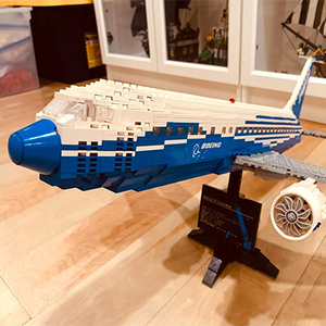 中国积木飞机系列波音787模型航空大型客机男孩拼装玩具儿童礼物