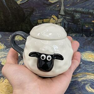 小羊肖恩水杯浓缩咖啡牛奶杯陶瓷式可爱动物马克创意卡通动漫周边