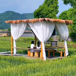 户外凉亭防水防霉窗纱葡萄架农庄农场露营地亭子庭院室外纱帘纱幔