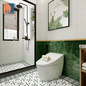 墨绿色复古手工砖 卫生间花砖 浴室小白砖厕所阳台花片厨房瓷砖