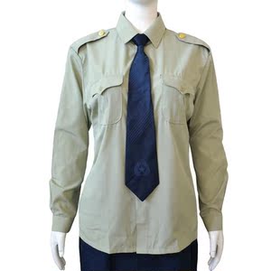 兴业行服库存90年代检察制服女衬衣工作服职业公务员涤棉工装衬衣