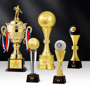 台球奖杯定制斯诺克台球赛桌球比赛冠军水晶小金人黑八黑8纪念品