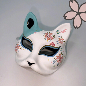 狐狸猫脸面具diy白色纸浆空白手绘面具卡通创意派对沙龙暖场活动