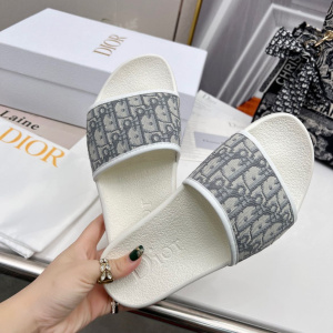 dior迪奥22ss字母印花拖鞋一字拖平底凉鞋男女休闲沙滩鞋欧玪代购