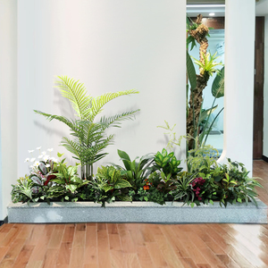 仿真花槽花池植物装饰绿植造景散尾树吊钟盆景餐厅过道楼梯定制花