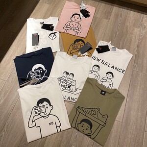 纽新百伦t恤noritake联名nb小人头短袖张子枫同款ins宽松情侣半袖