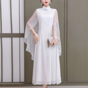 中式春夏女改良禅意中国白色披肩仙气质改良汉服复古丝麻连衣裙子