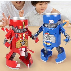 汽水机器人变形易拉罐玩具饮料变型益智儿童可乐男孩模型金刚宝宝