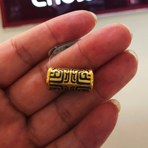 周大福饕餮转运珠图腾男士手链素金黄金七折优惠 专柜正品 r19720