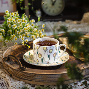 文艺清新兔年兔子杯碟陶瓷咖啡杯子女士高档精致高级感设计感小众