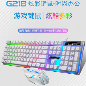 追光豹G21B有线办公笔记本发光游戏键鼠电脑机械手感背光键盘鼠标