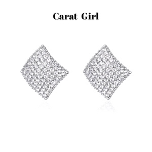 Carat Girl 璀璨立体方形水晶耳环