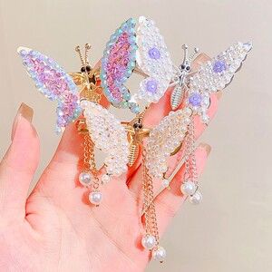 80美飞旗舰店天猫会动的蝴蝶发夹流苏发卡子头饰网红少女侧边夹顶夹