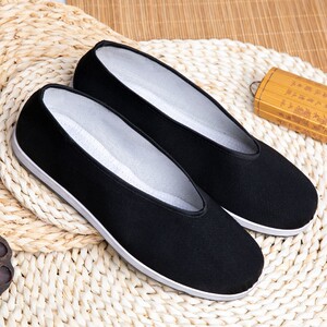 回力传统老北京布鞋男款圆口中老年老头鞋休闲剪刀口黑布鞋功夫老