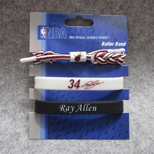 热火队篮球星34号雷阿伦君子雷签名运动手环硅胶腕带y夜光球迷饰