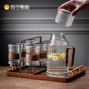 中式冷水壶玻璃家用耐高温高颜值夏季鸭嘴凉水壶装白开水杯子2378