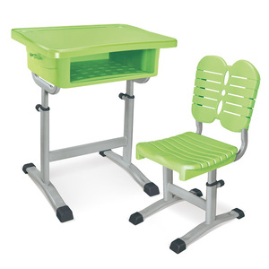 学生单人ABS塑料课桌椅巨力塑钢课桌椅厂家学校简约现代