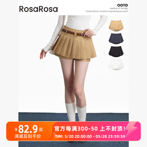 RosaRosa 刺绣短款A字型百褶裙2024夏季新款显瘦百搭半身裙短裙女