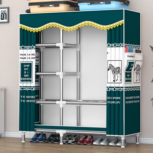 简单衣柜出租房用布衣柜加厚布料全封闭式拉链布衣柜简单布衣柜