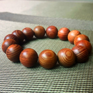 红松木手串琥珀松木佛珠手串男女简约木质香念珠情侣腕饰民族风精