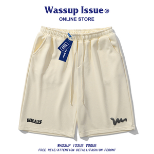 WASSUP ISSUE日系运动短裤男夏季潮牌薄款休闲中裤宽松蓝球五分裤